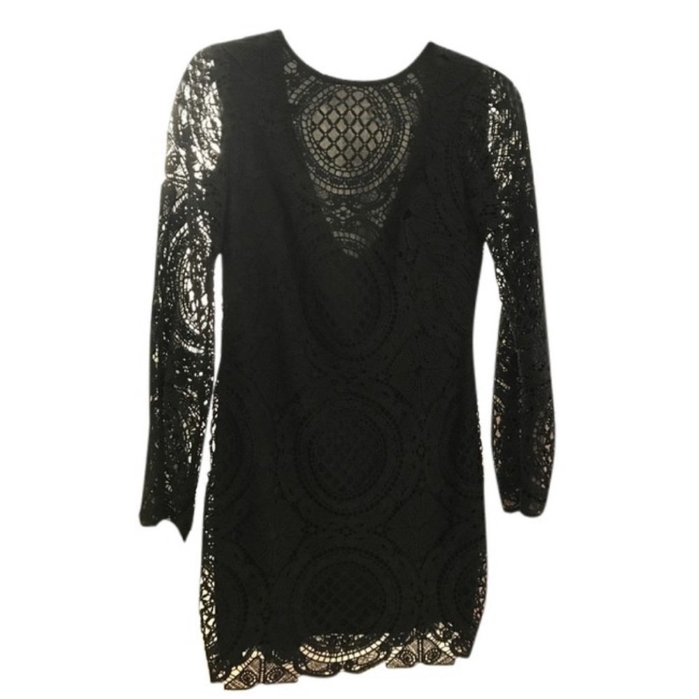 Alexia Admor Black Lace Overlay Sheath Dress